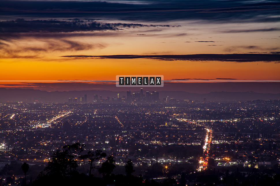 Los Angeles time-lapse sunset from Turnbull Canyon in Whittier.